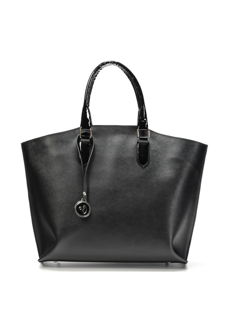 Geanta dama piele -  Cosulet Ana mare - negru - 47x14x34 cm
