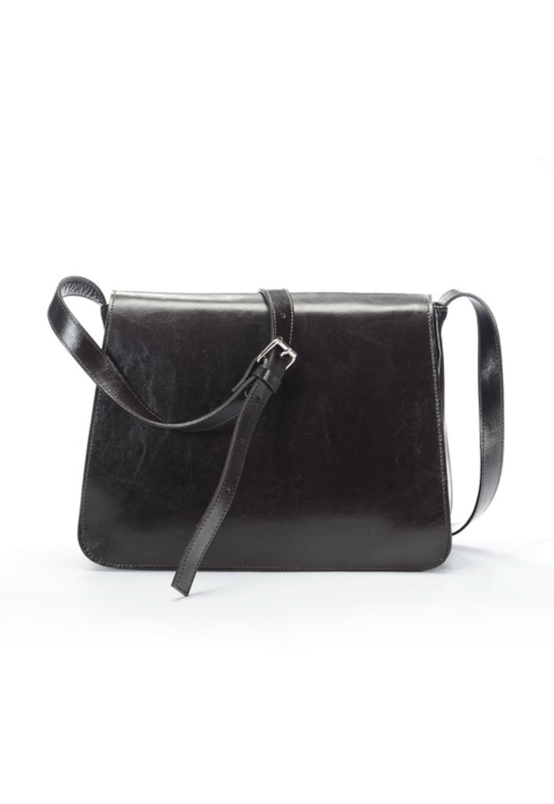 Geanta dama piele -  Cristal mare - maro inchis - 30x9x25 cm