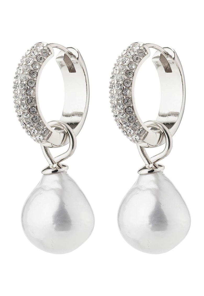 Cercei placati cu argint si decorati cu perle de sticla