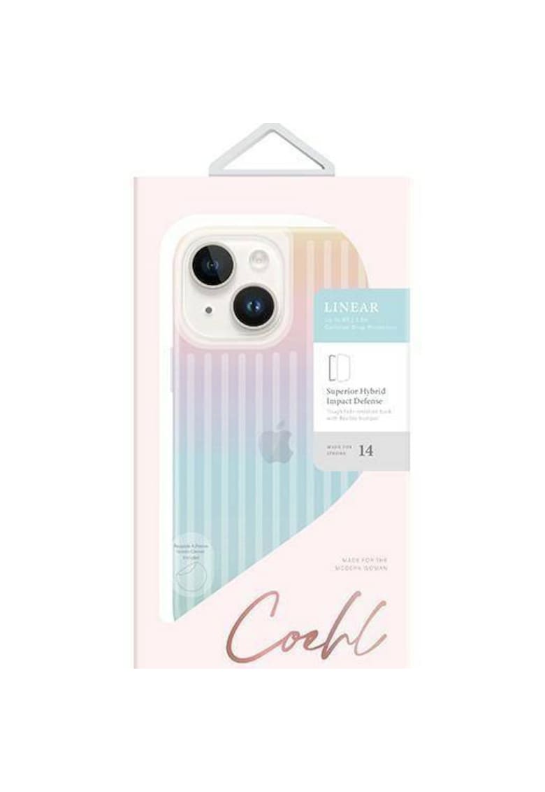 Husa de protectie coehl linear pentru iphone 14 - iridescent