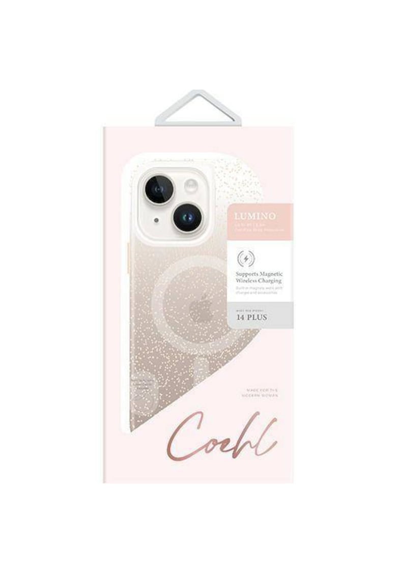 Husa de protectie coehl lumino pentru iphone 14 plus - champagne gold