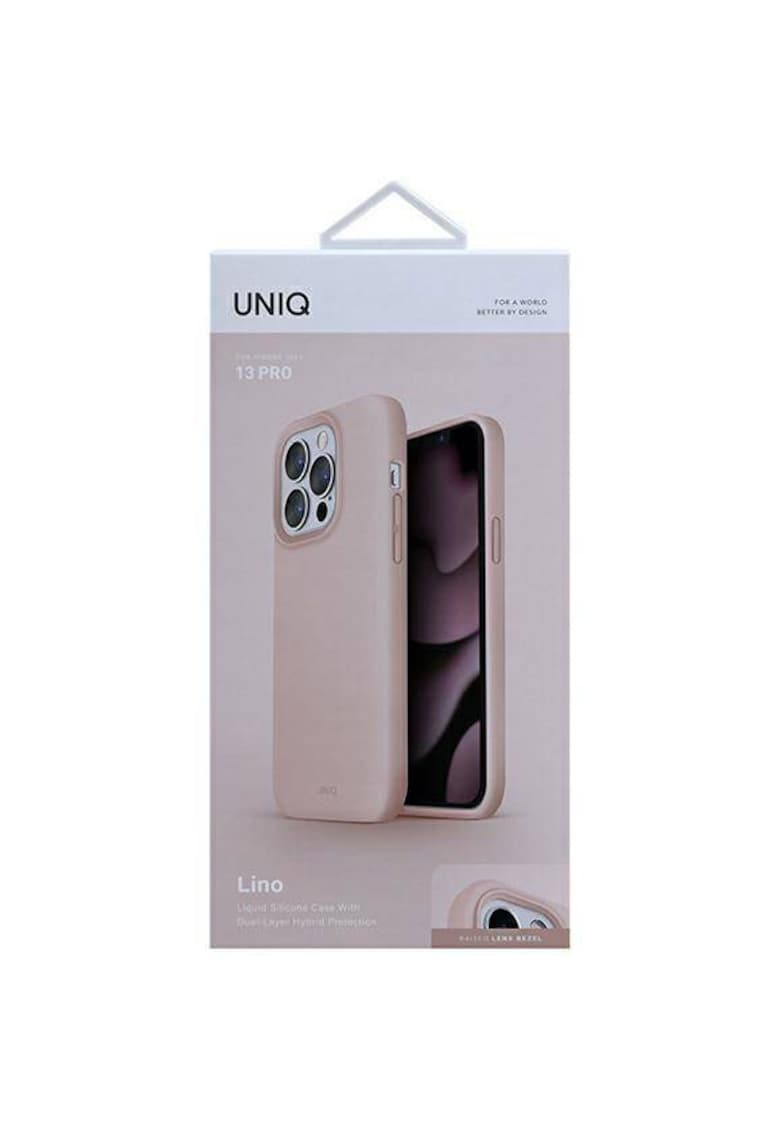 Husa de protectie lino pentru iphone 13 pro /13 - blush pink