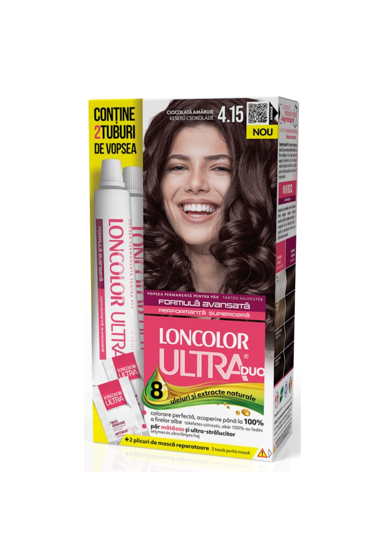 Vopsea de Par Permanenta Ultra Max 4.15 Ciocolata Amaruie - 200 ml