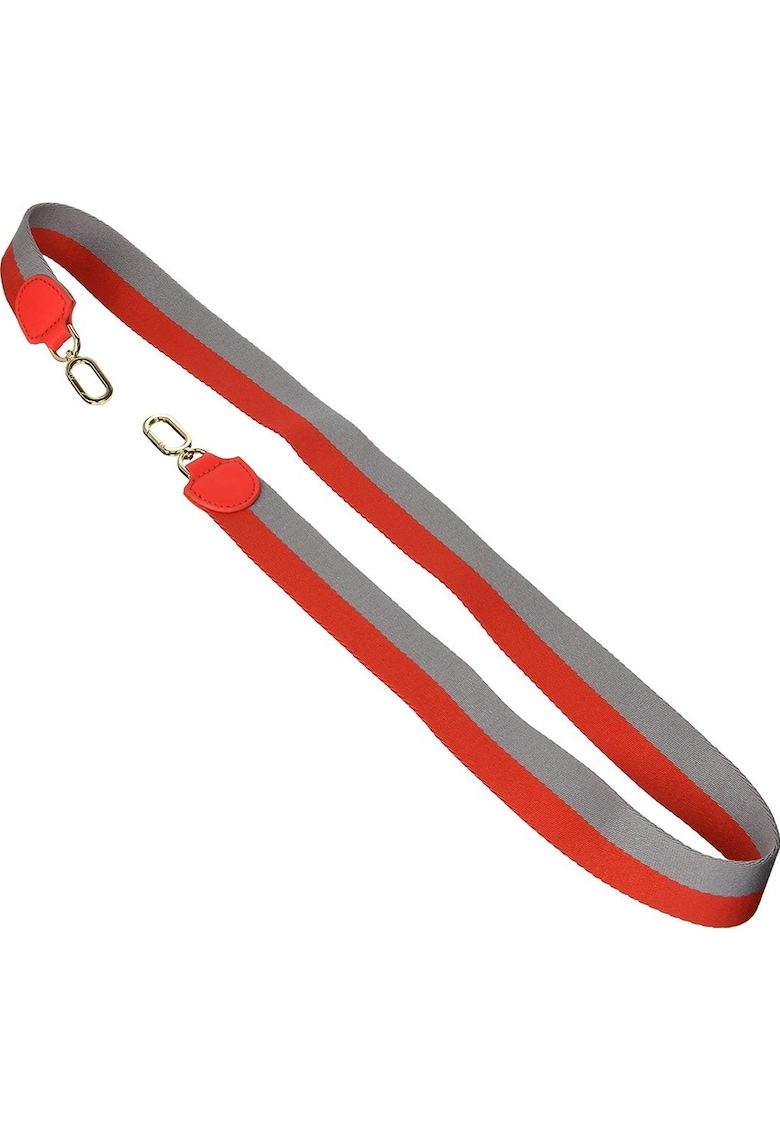 Curea de umar pentru genti - Poliester/Piele naturala - 115 cm - Gri/Rosu