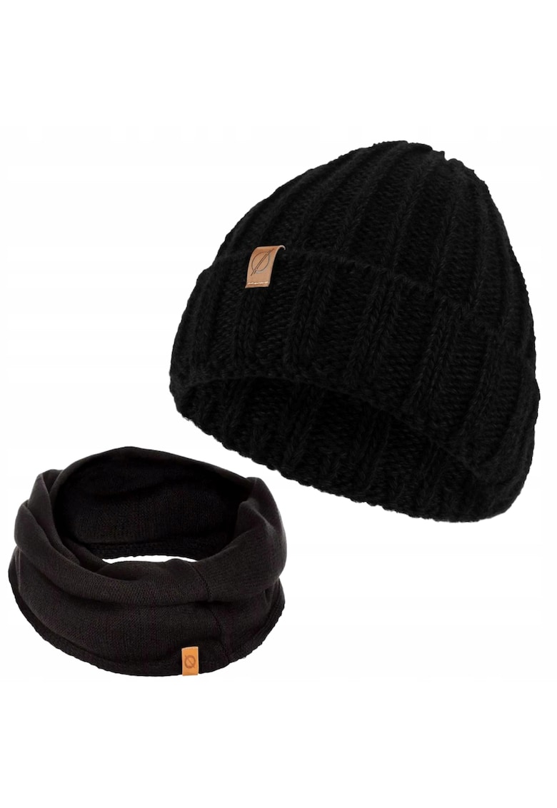 Set caciula cu fular barbati Brodrene - Acril - Negru