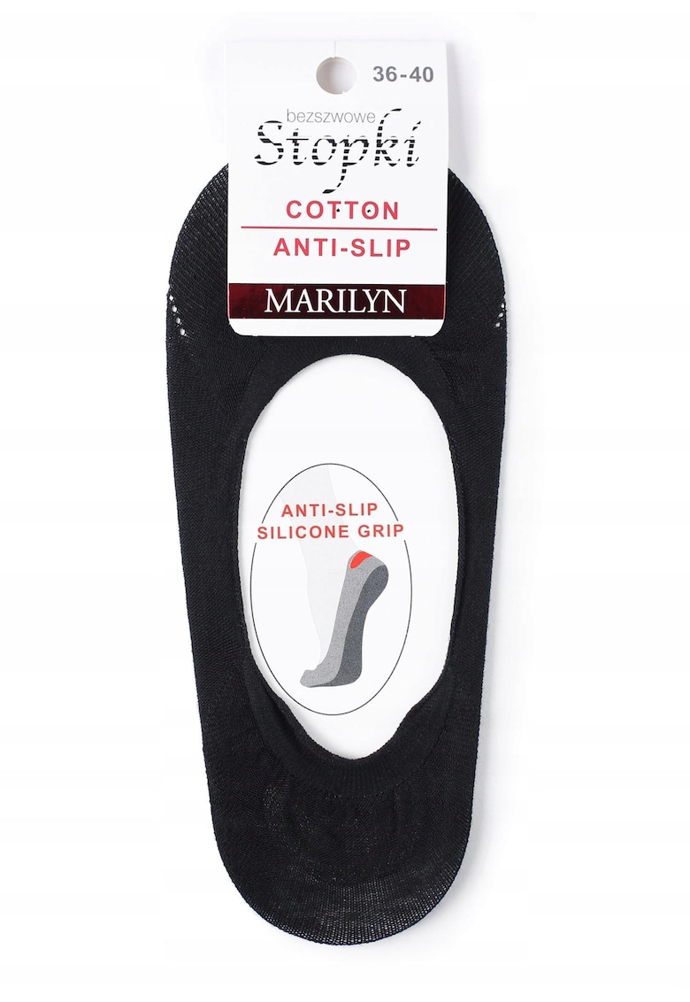 Talpici bumbac cu silicon aplicat la calcai Cotton Anti-Slip 36-40 Negru