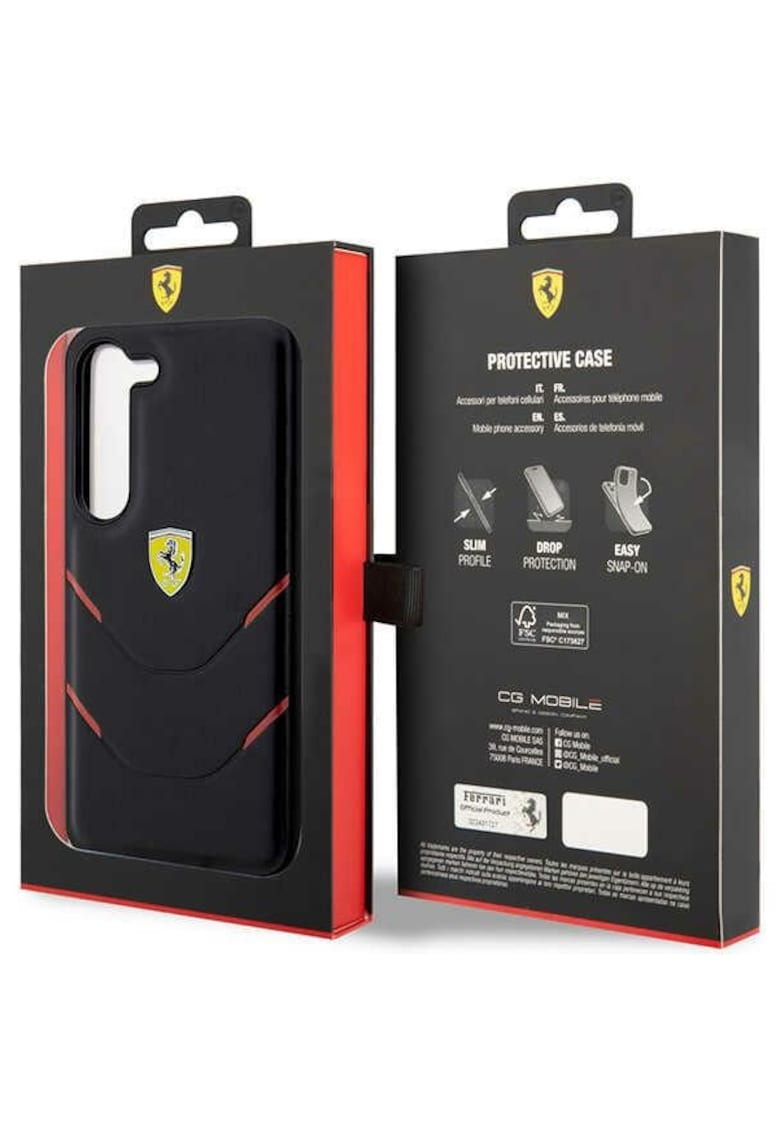 Husa de protectie hot stamp lines pentru samsung galaxy s23 - negru