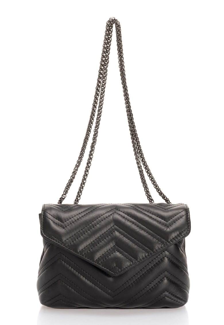 Geanta din piele cu bareta convertibila din lant pentru umar