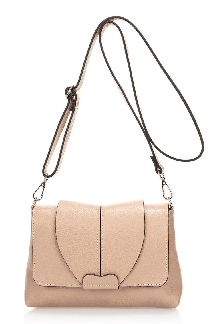 Geanta crossbody din piele - Maro nisip