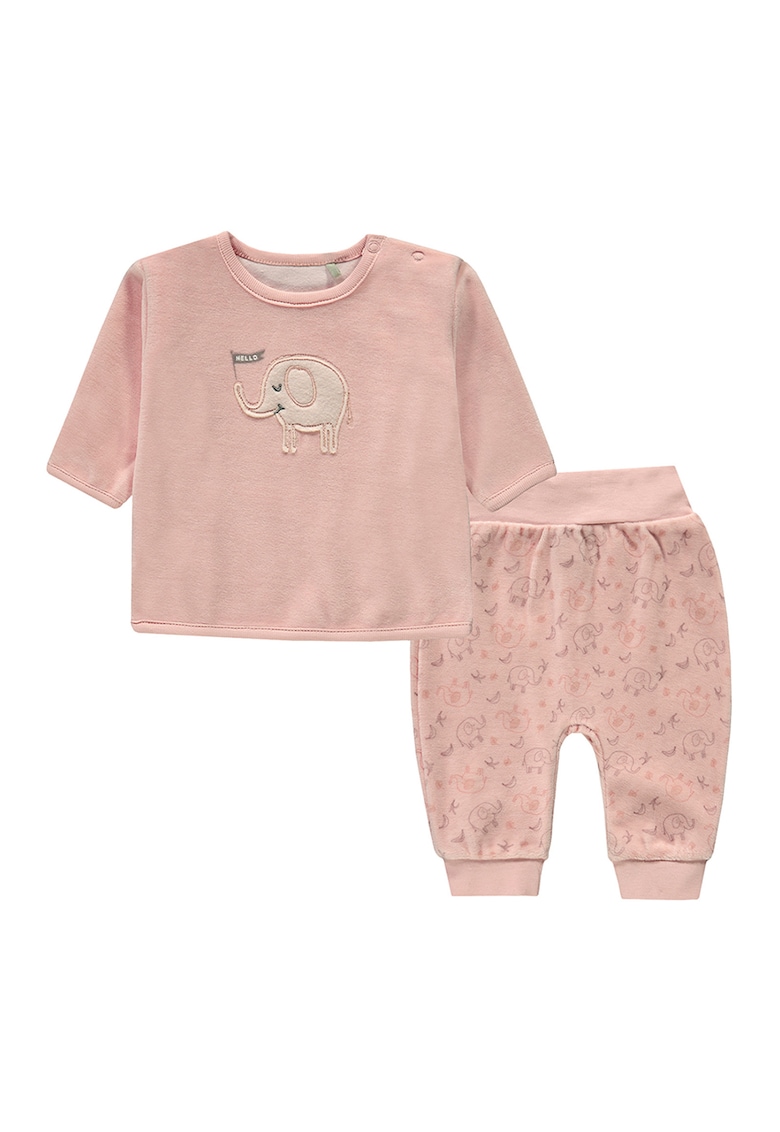  Set de bluza si pantaloni cu model cu animale 