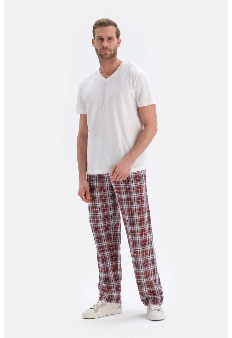  Pantaloni de pijama din bumbac cu model in carouri 