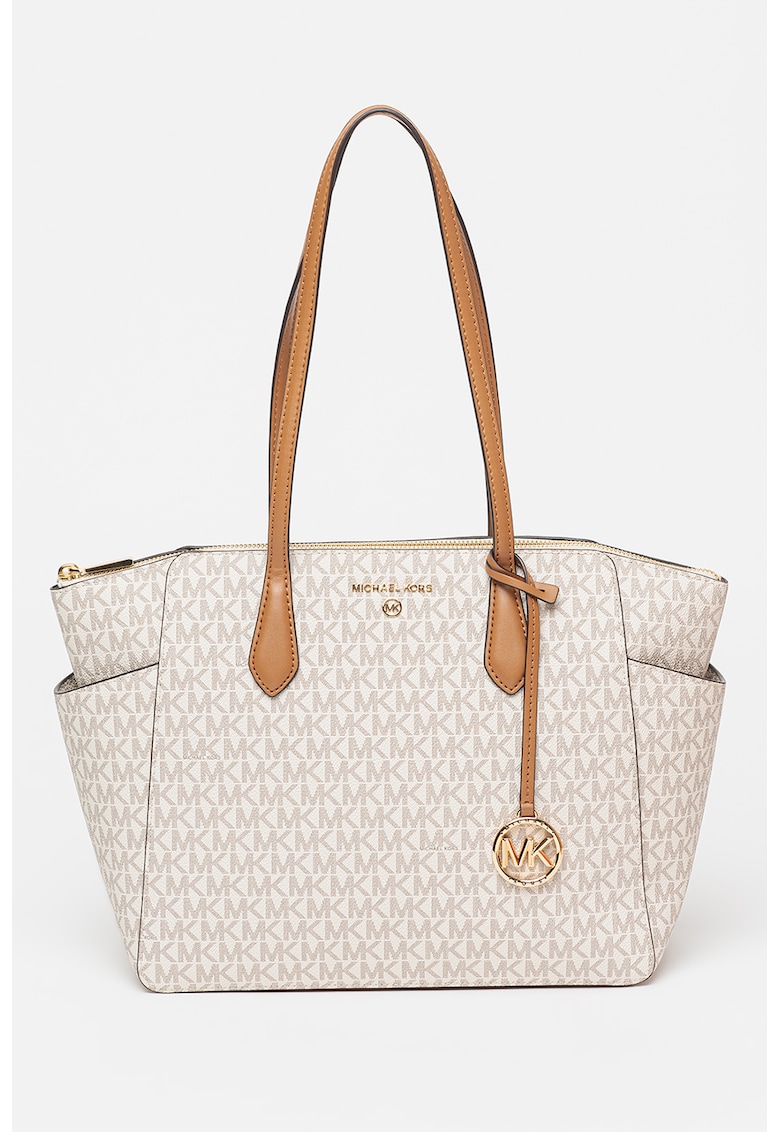 Geanta shopper de piele ecologica cu imprimeu monograma Marilyn