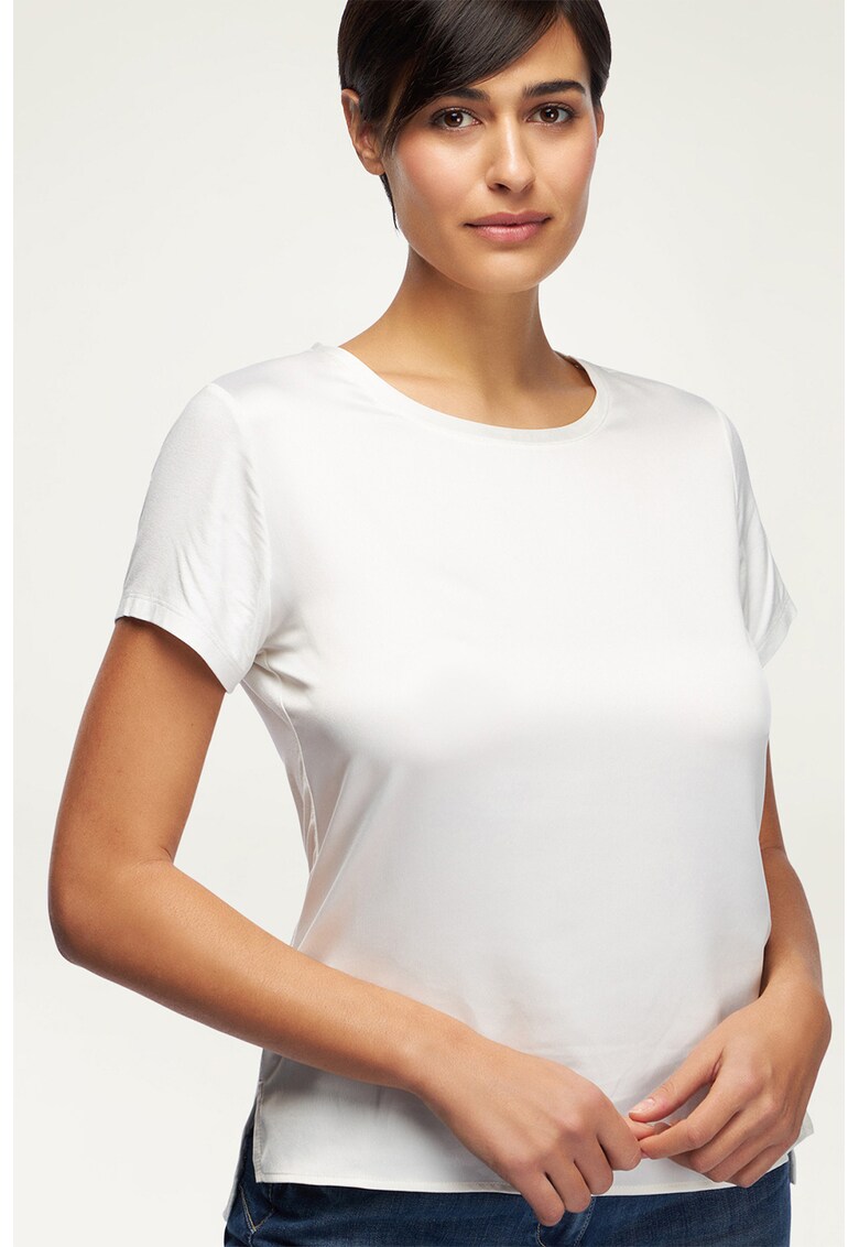 Tricou din amestec de modal cu terminatie asimetrica