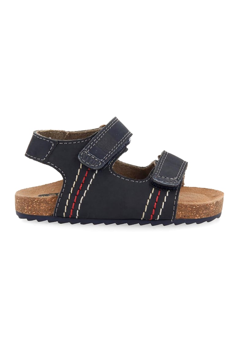 Sandale de piele nabuc cu velcro laquila