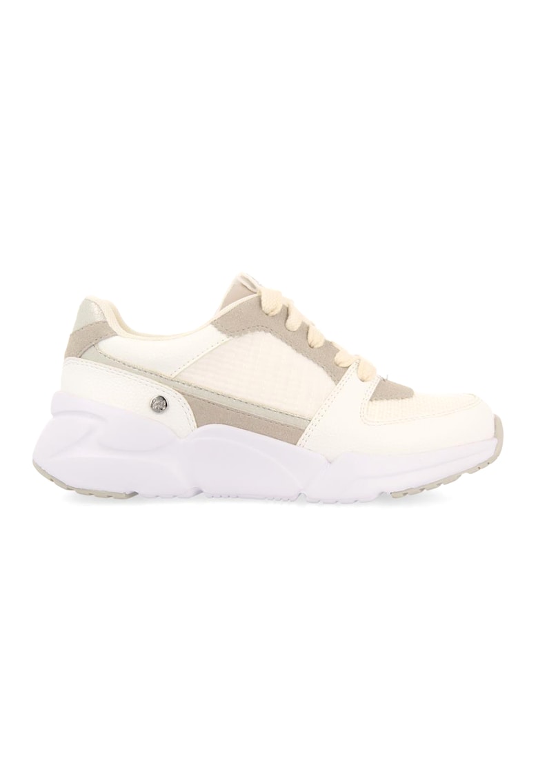 Pantofi sport de piele ecologica cu garnituri textile Tobati