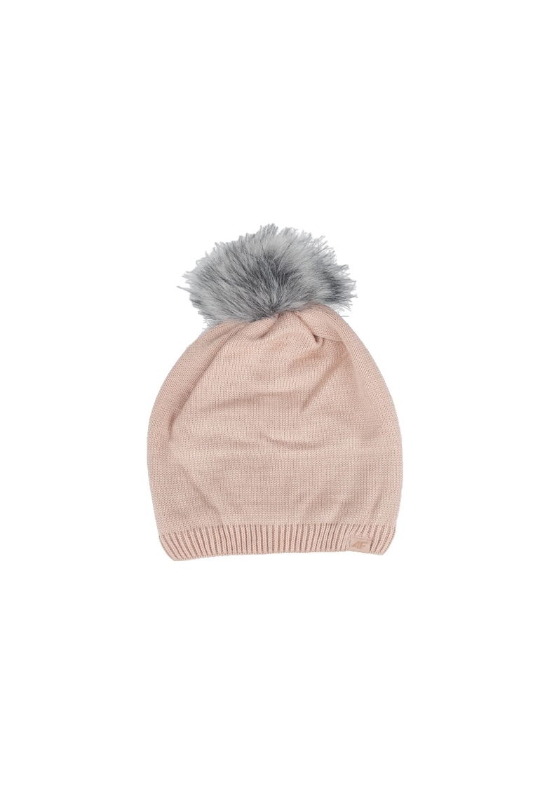 Caciula dama cu pompon - Acril - 50-58 cm - Roz