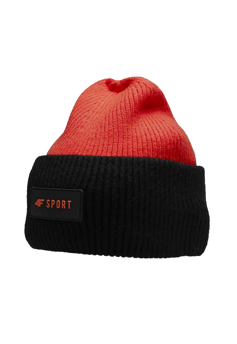 Caciula copii - HJZ22 JCAM004 21S - Viscoza/Poliester/Poliamida - 52-58 cm - Negru/Portocaliu