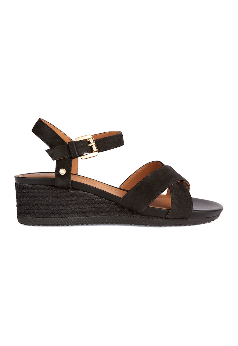 Sandale de piele intoarsa cu talpa wedge Ischia