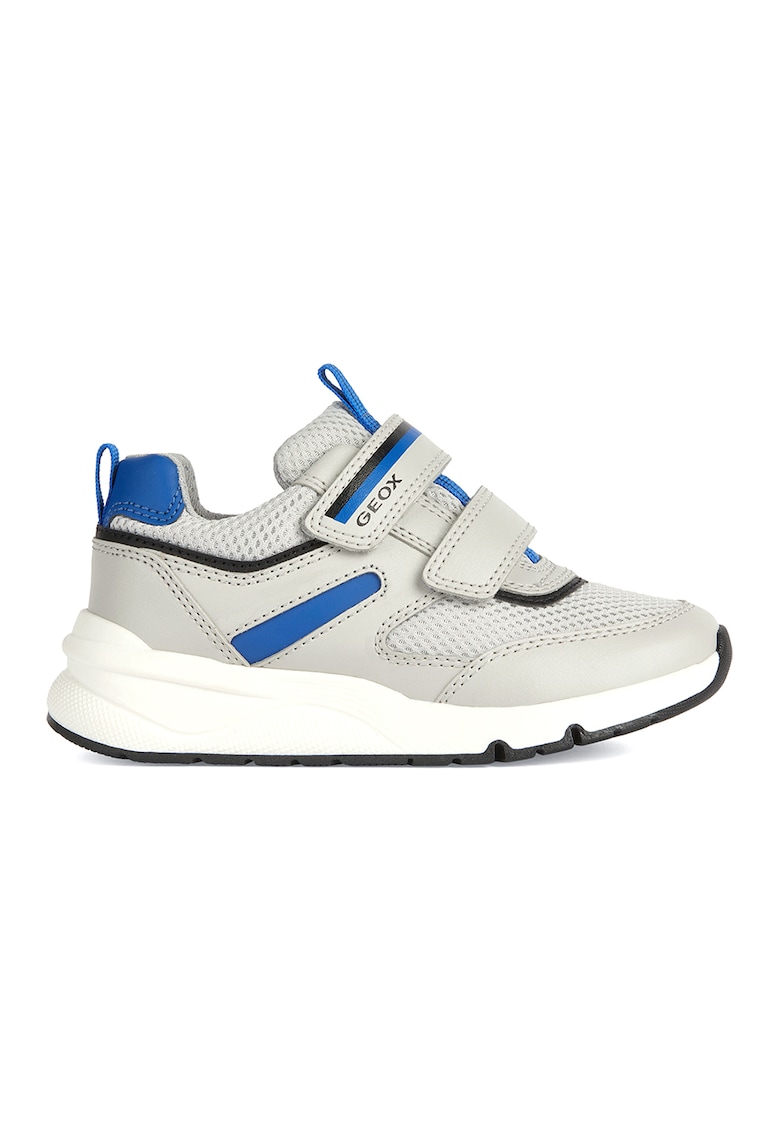Pantofi sport de piele ecologica si material textil - cu velcro