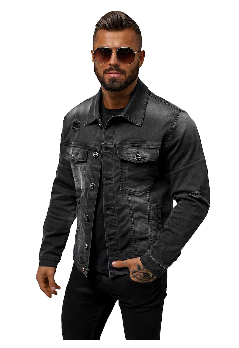 Jacheta de blugi barbati neagra  NB/MJ506NZ