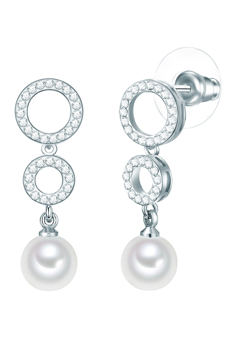 Cercei placati cu argint si decorati cu perle si cristale fashiondays.ro poza noua reduceri 2022