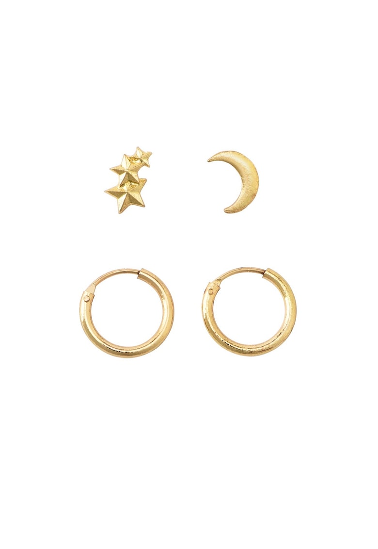 Set 4 cercei - aurii - cu luna si stelute - Sophia C20 -