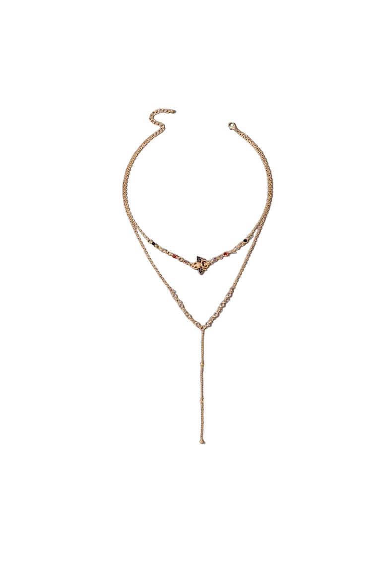 Colier auriu - in 2 straturi - cu bondar si pietre - Tasia C21 -