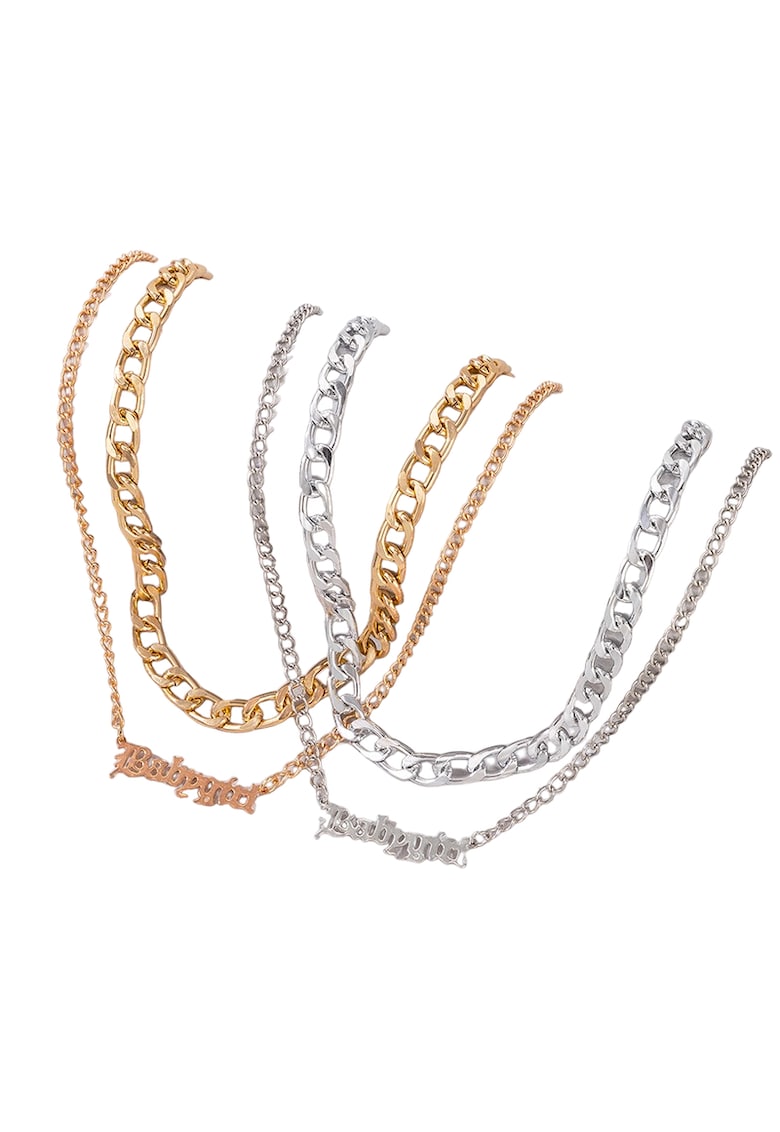 Set 2 coliere - auriu si argintiu - cu zale - Tanya C20 -