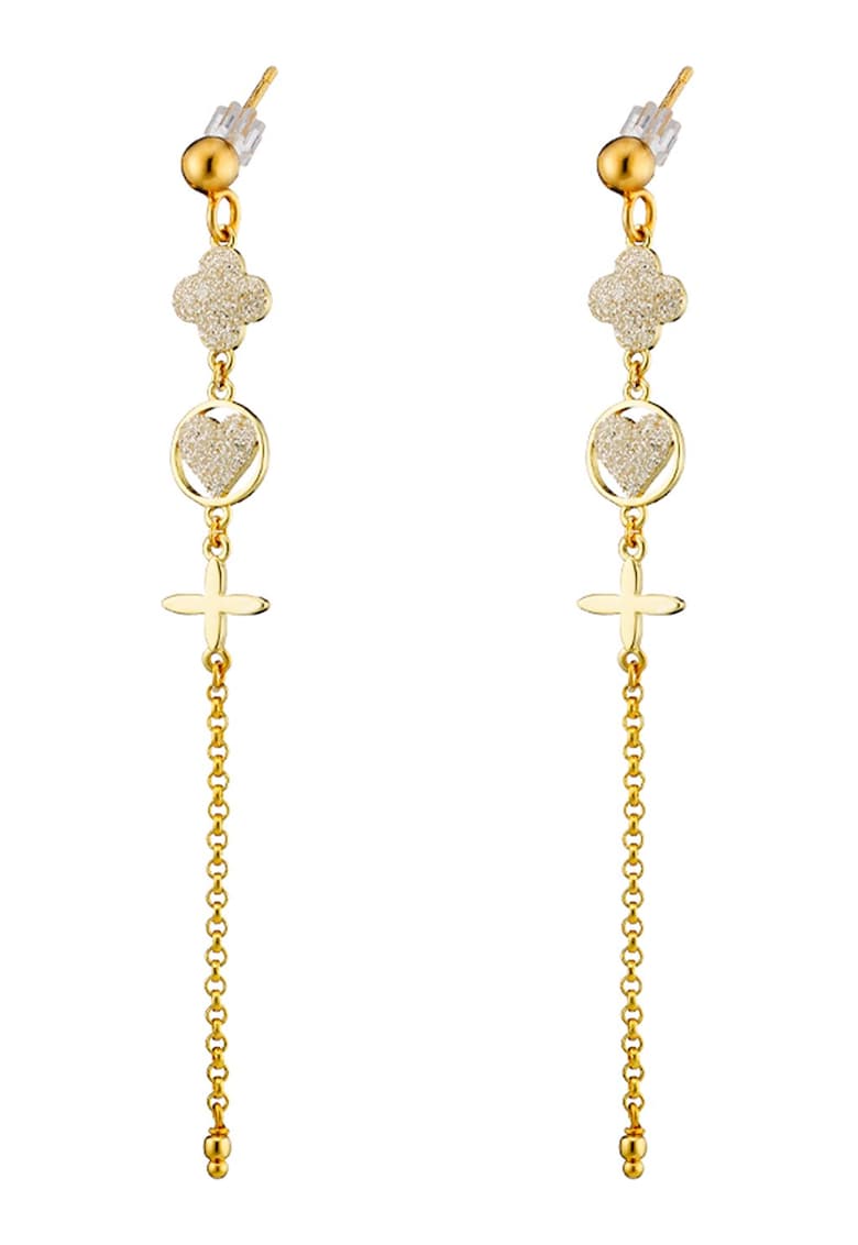 Cercei drop placati cu aur de 14K