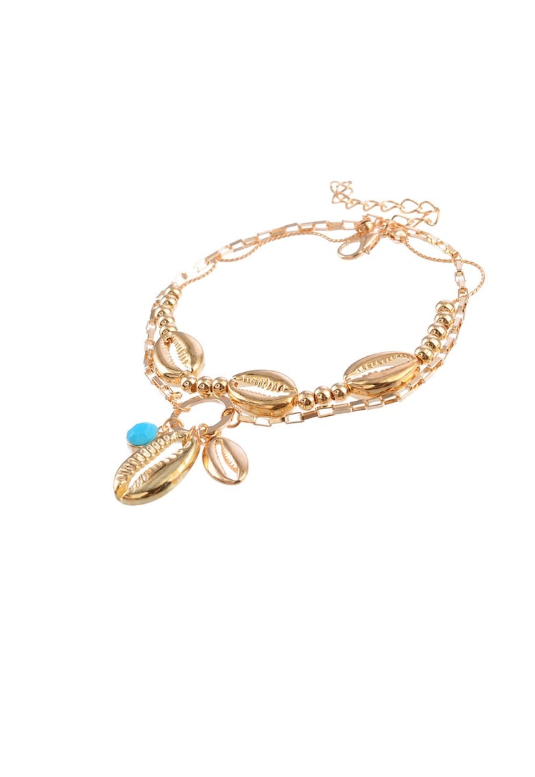 Set 2 bratari de picior - aurii - cu scoici - Tereza C1 -