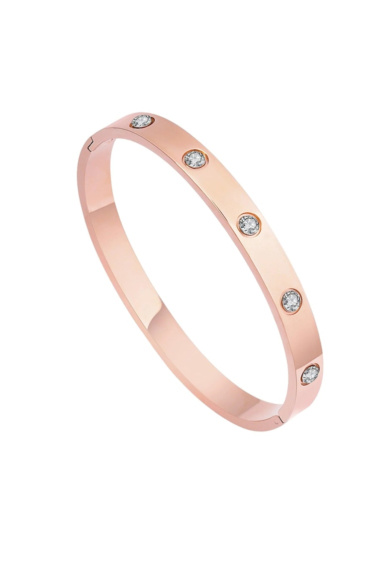 Bratara suflata cu aur 14k - cu pietre din zirconiu - C3 - Bratara suflata cu aur 14k - cu pietre din zirconiu - C3 -