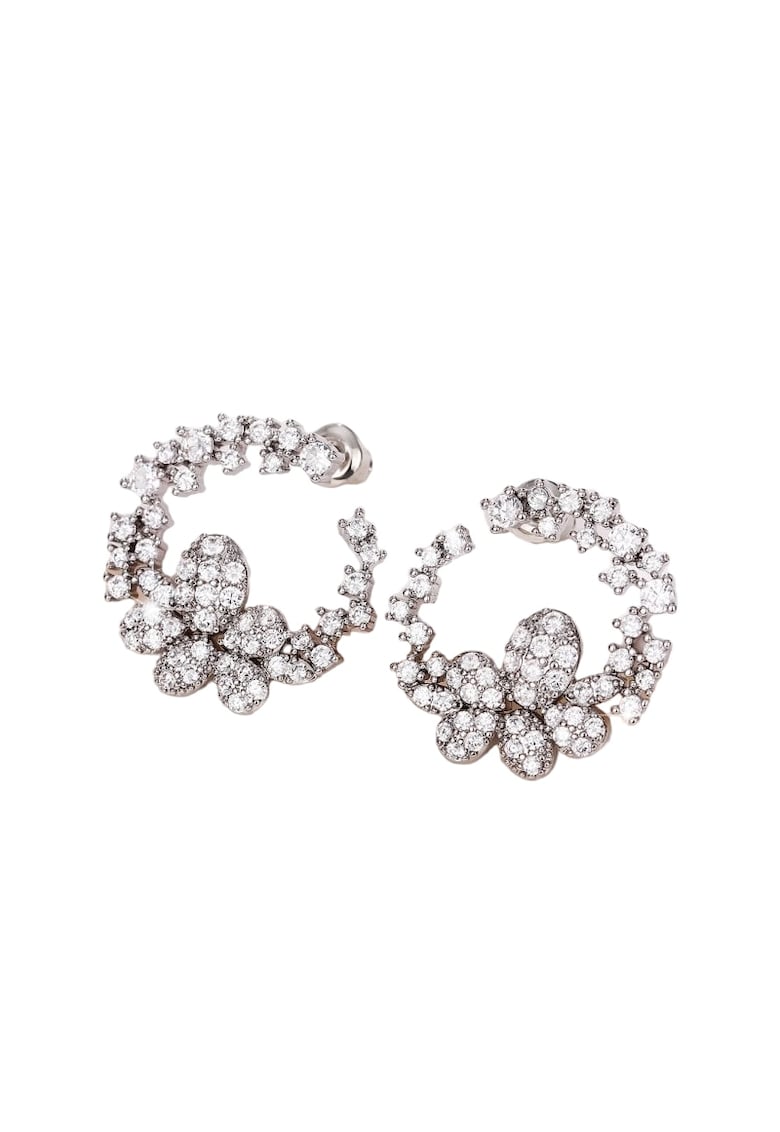 Cercei argintii - rotunzi - cu pietre din zirconiu - Shawn C12 -