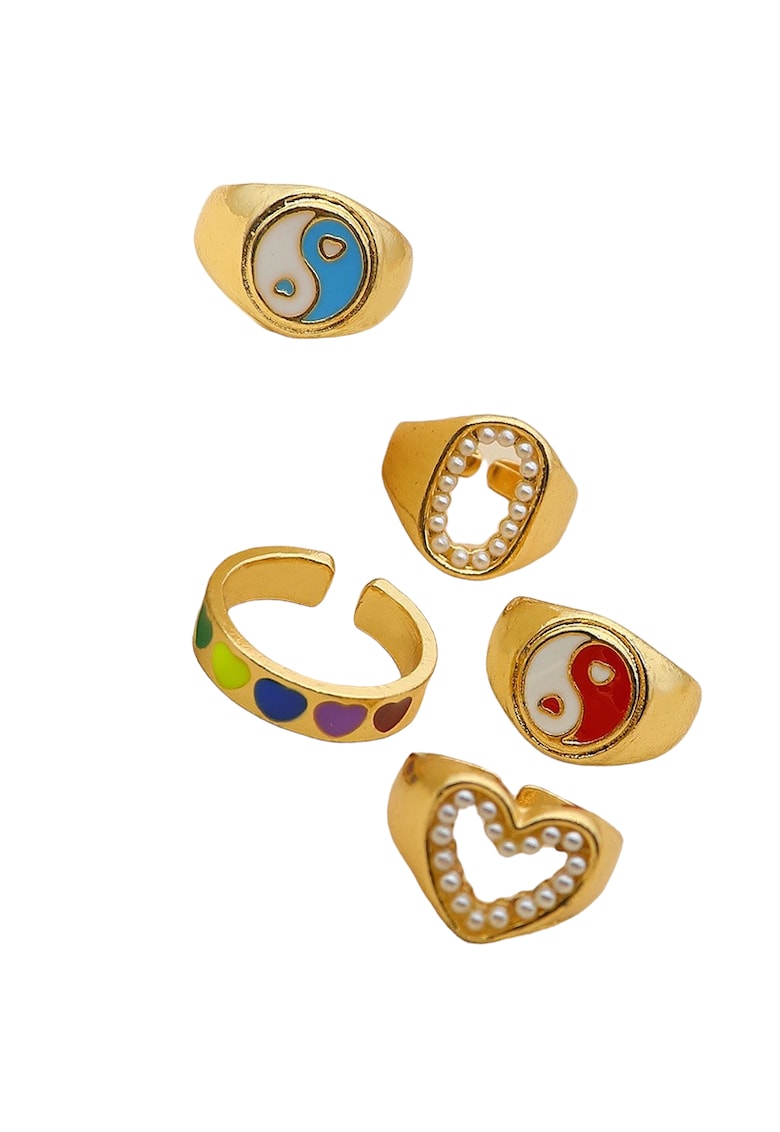 Set 5 inele aurii - diverse forme - Thilda C3 -