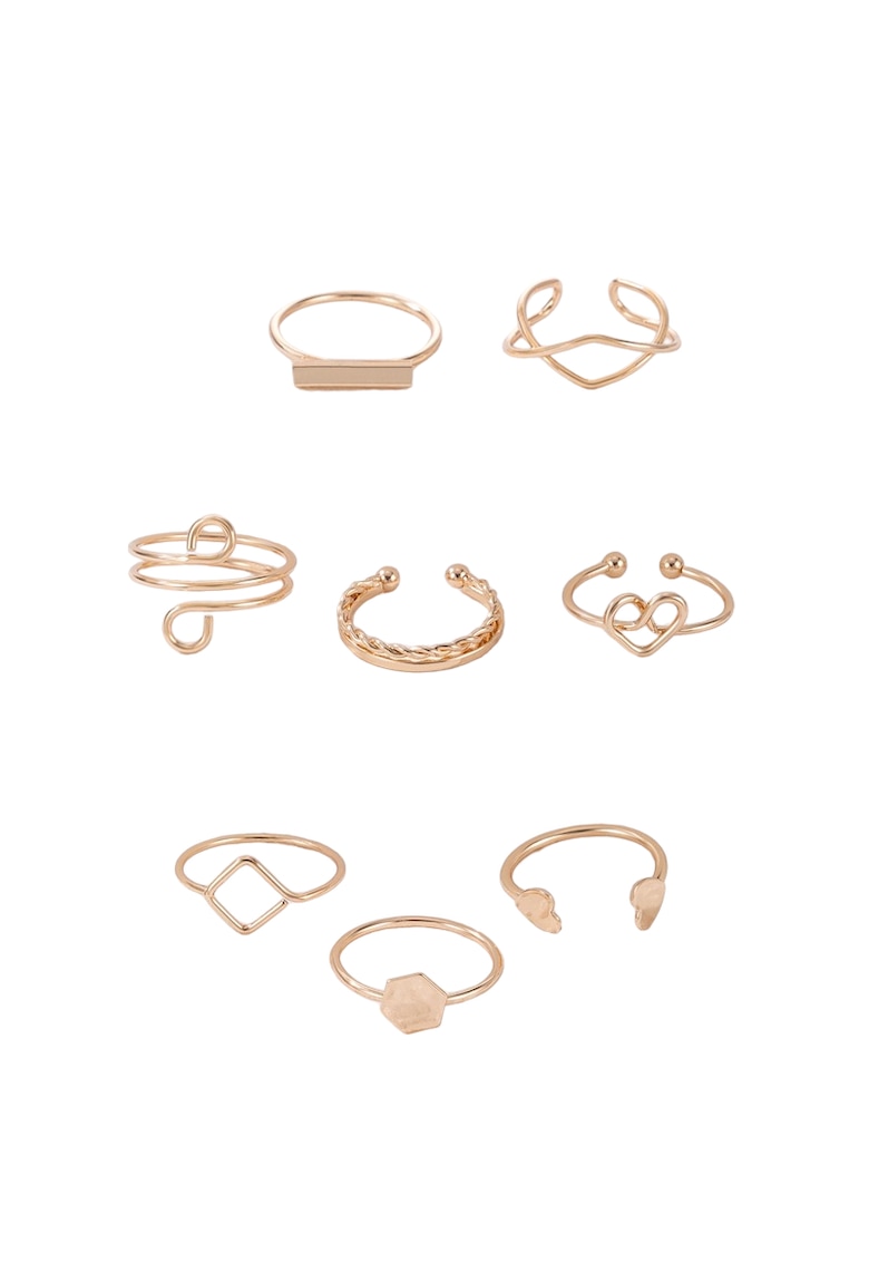 Set 8 inele aurii - diverse forme - Thobias C5 -