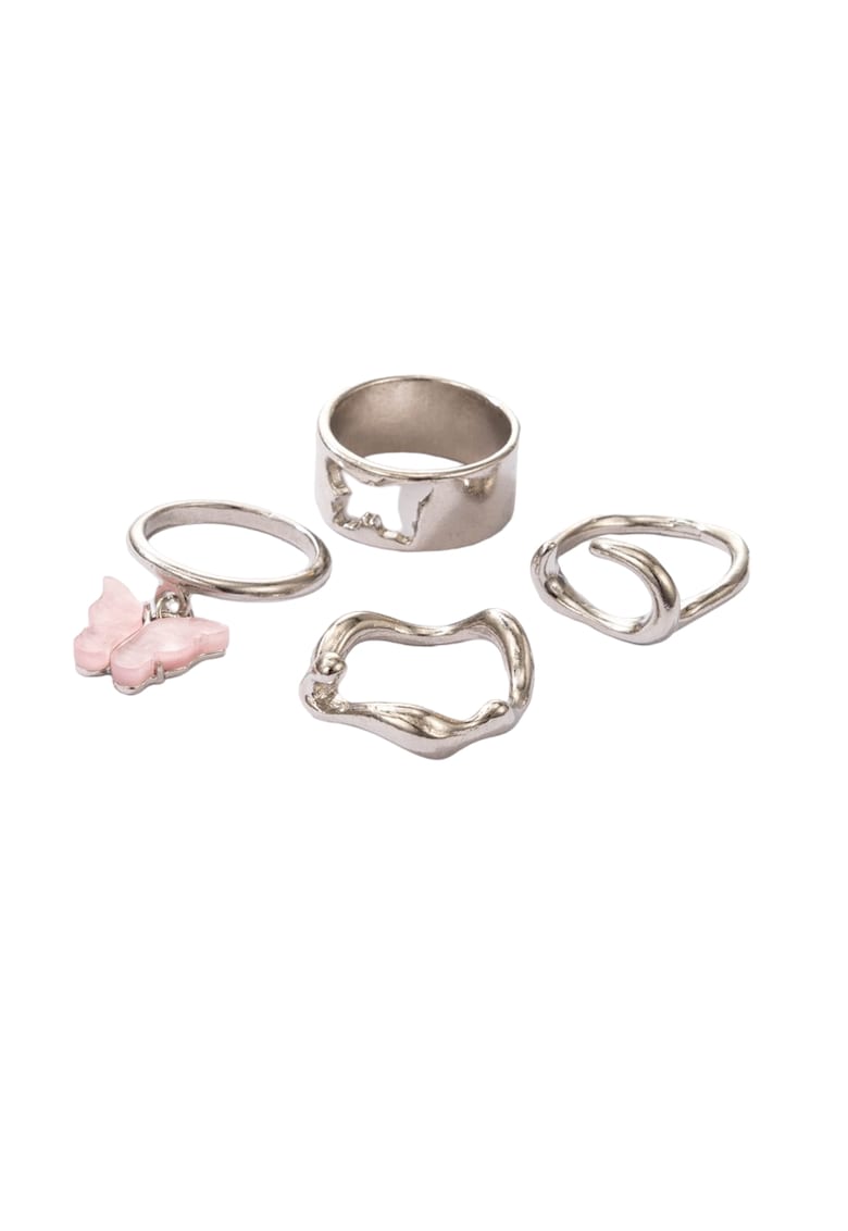 Set 4 inele argintii - cu fluture - Thrine C17 -