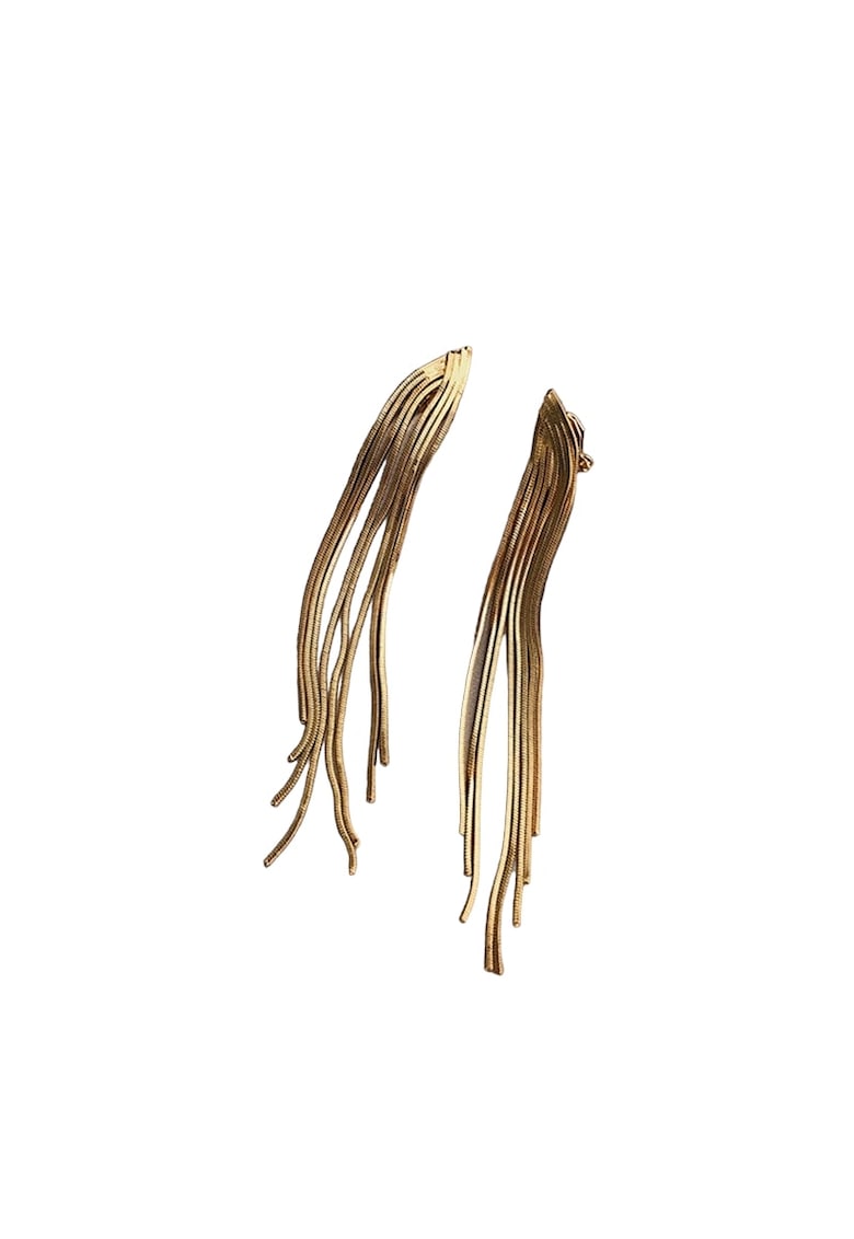 Cercei aurii - lungi - cu clips - Sandra C4 -