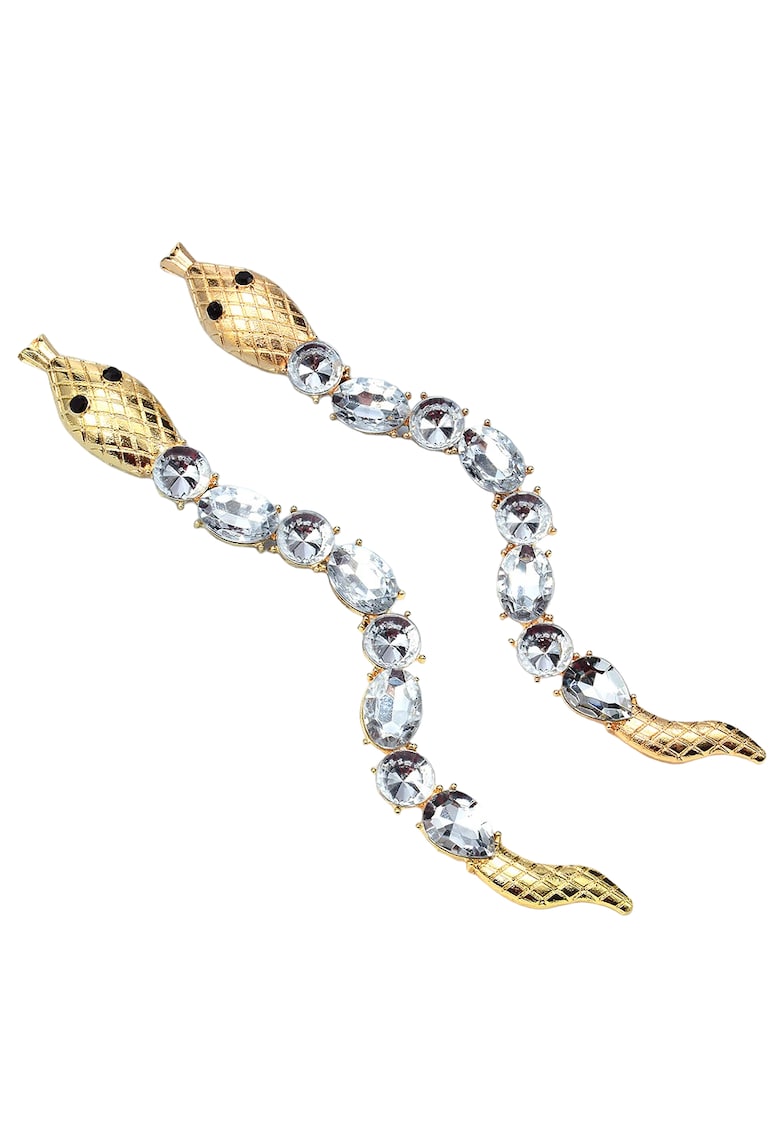 Cercei aurii - lungi - forma de sarpe - cu pietre - Otilie C1 -