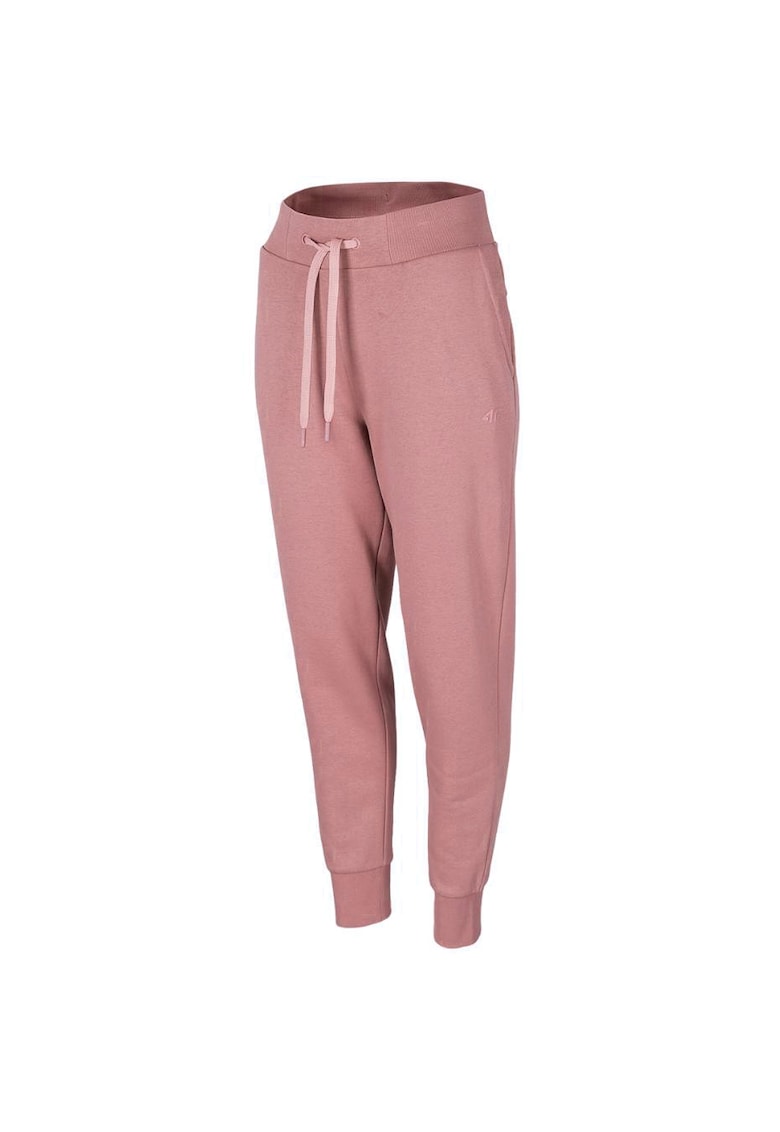 Pantaloni sport dama - H4Z22 SPDD351 56S - Bumbac/Poliester - Roz deschis