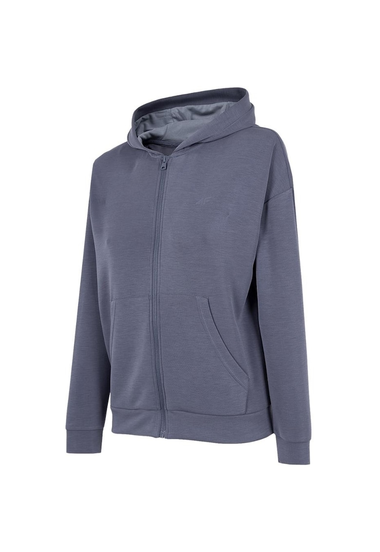 Hanorac sport dama - H4Z22 BLD041 32S - Poliester/Modal - Albastru denim -