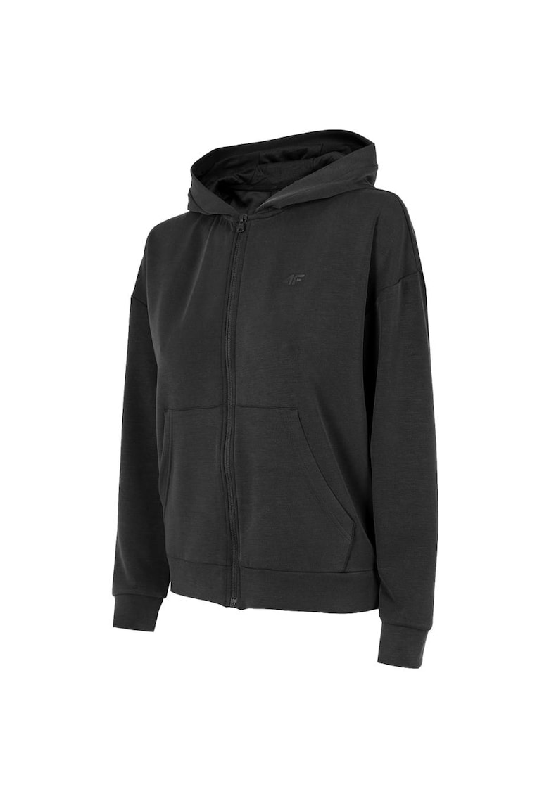 Hanorac sport dama - H4Z22 BLD041 20S - Poliester/Modal - Negru -