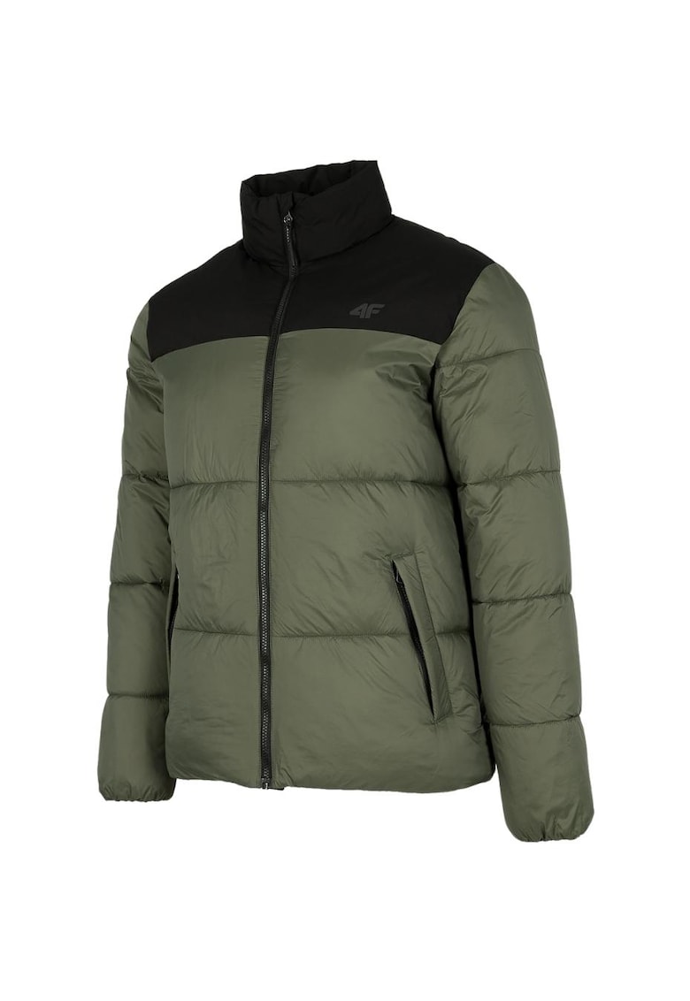 Geaca matlasata pentru barbati - H4Z22 KUMP005 43S - Poliester - Kaki/Negru