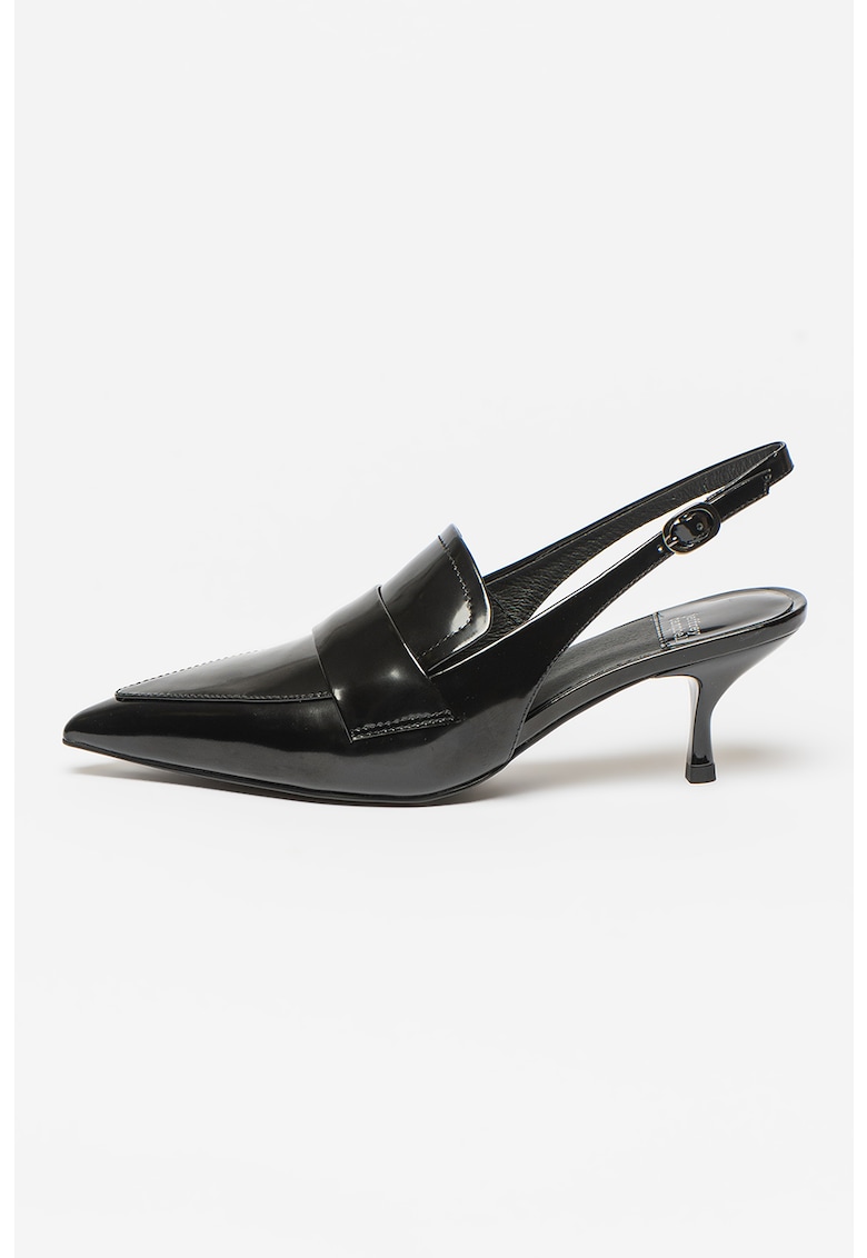 Pantofi D'Orsay de piele lacuita