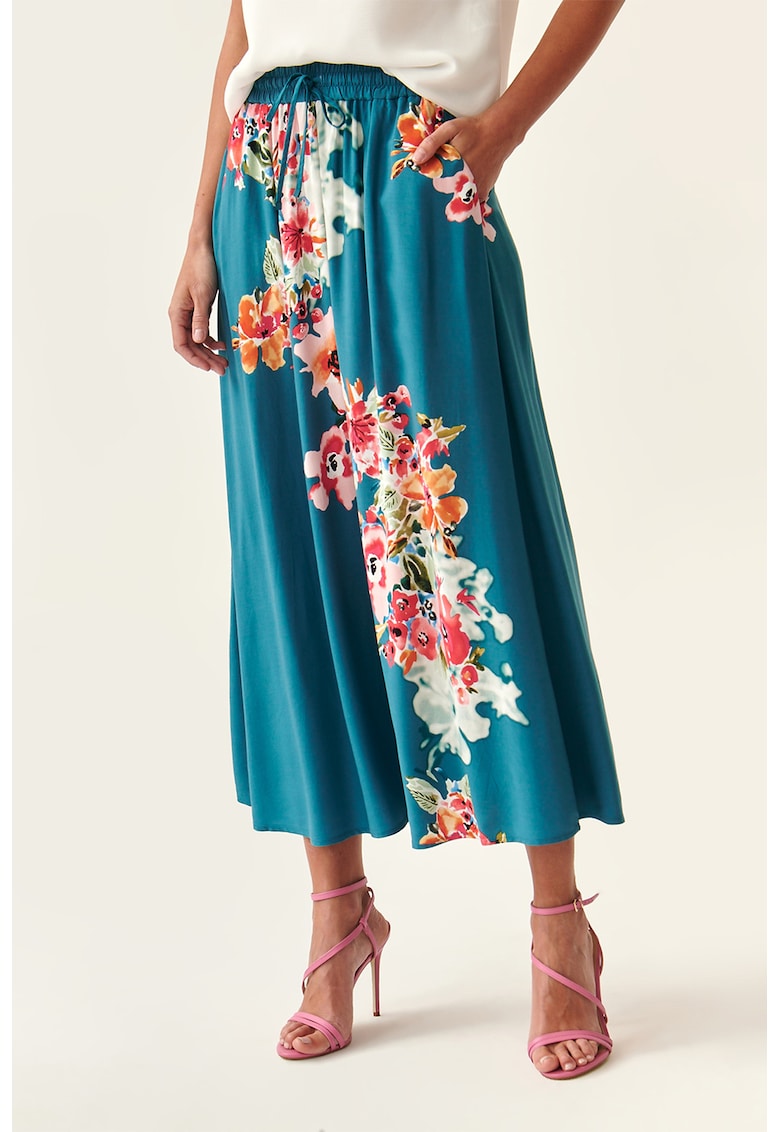 Fusta midi cu imprimeu floral