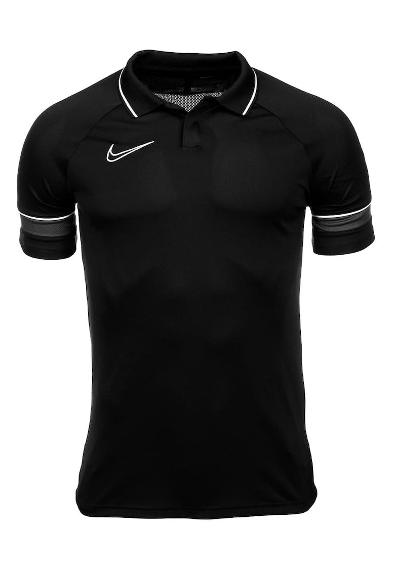 Tricou polo DF Academy 21 - Poliester -Negru/Alb