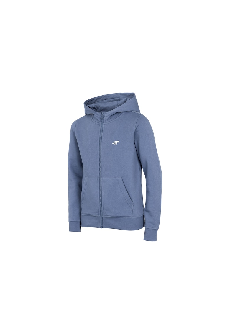 Hanorac fete - Bumbac/Poliester - Albastru denim -