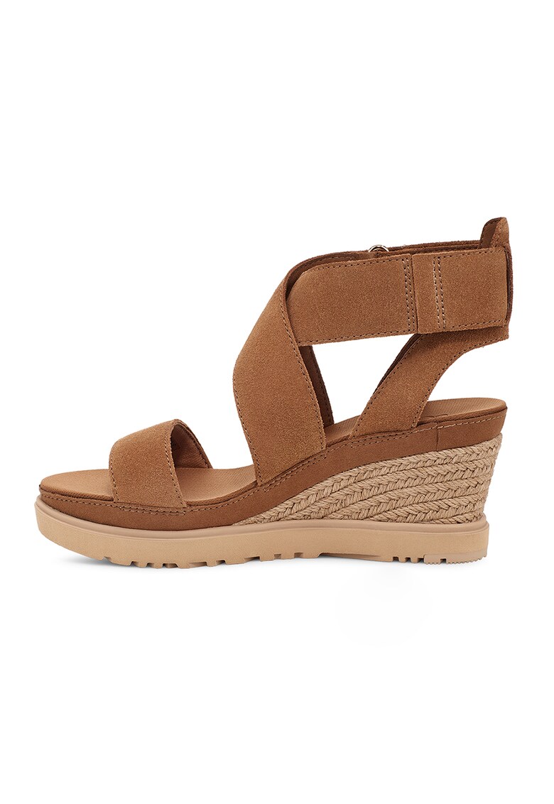 Sandale-espadrile de piele intoasa cu velcro Ileana