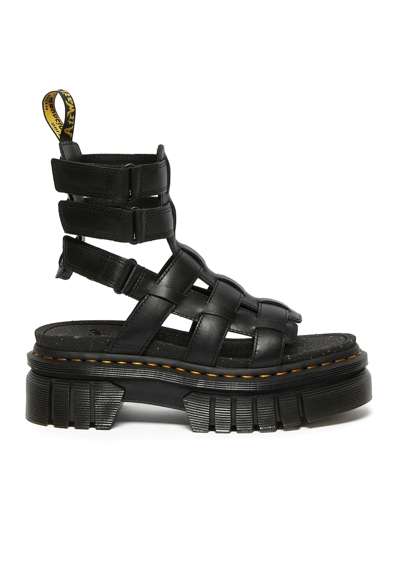 Sandale din piele cu model cu barete multiple Ricki imagine reduceri black friday 2021 Dr. Martens