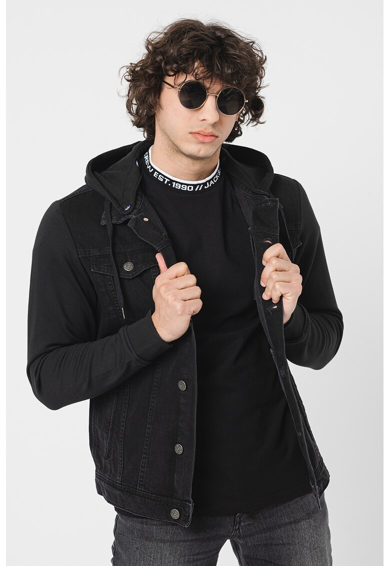 Jack Jones Яке Jean от деним с качулка и дизайн 2в1 за Мъже Jack Jones Яке Jean от деним с качулка и дизайн 2в1 за Мъже