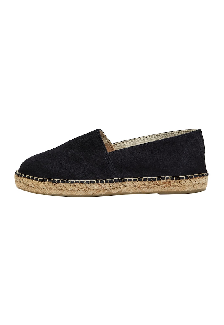 Espadrile uni de piele intoarsa