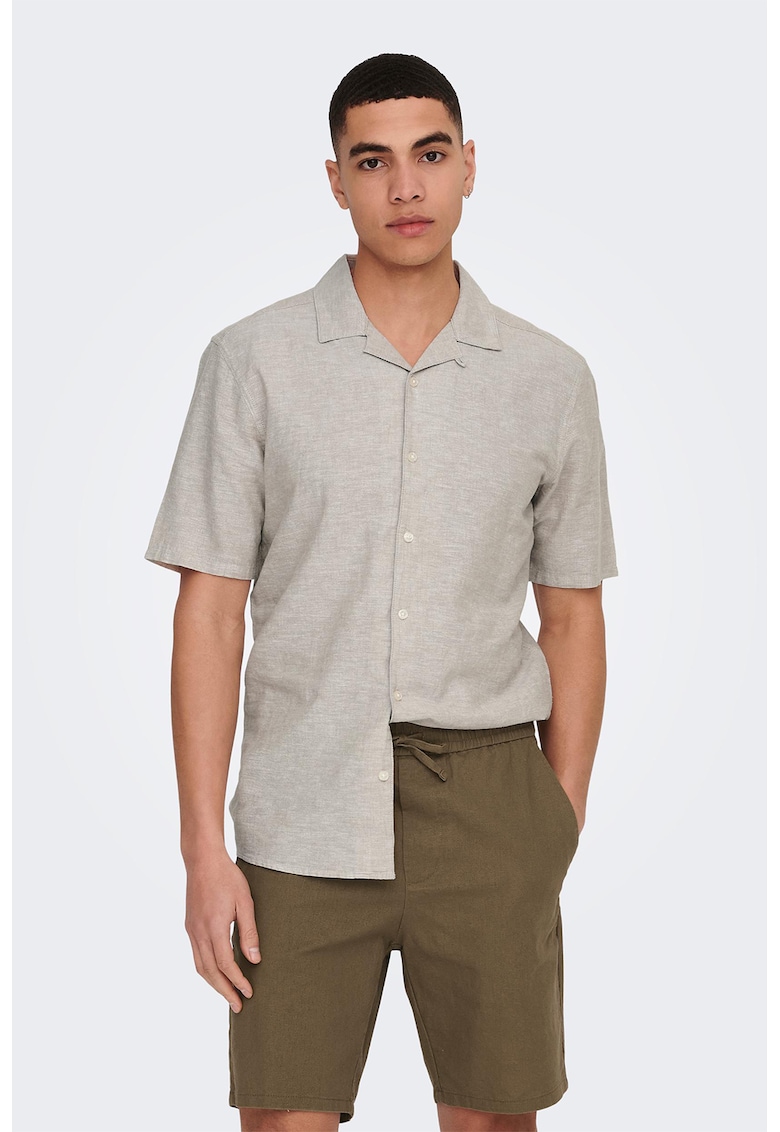 Camasa slim fit din amestec de in Caiden